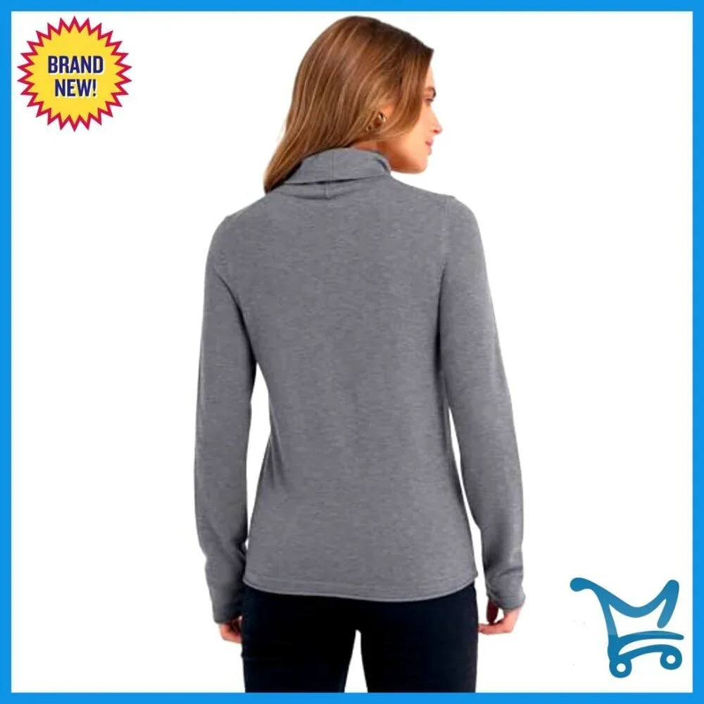 Turtleneck Pullover Sweater Lightweight Knit Casual Minimal Chic Fall Work